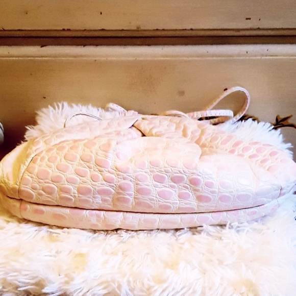 Vintage Pink Embossed Reptile Leather Bag - Picture 6 of 7